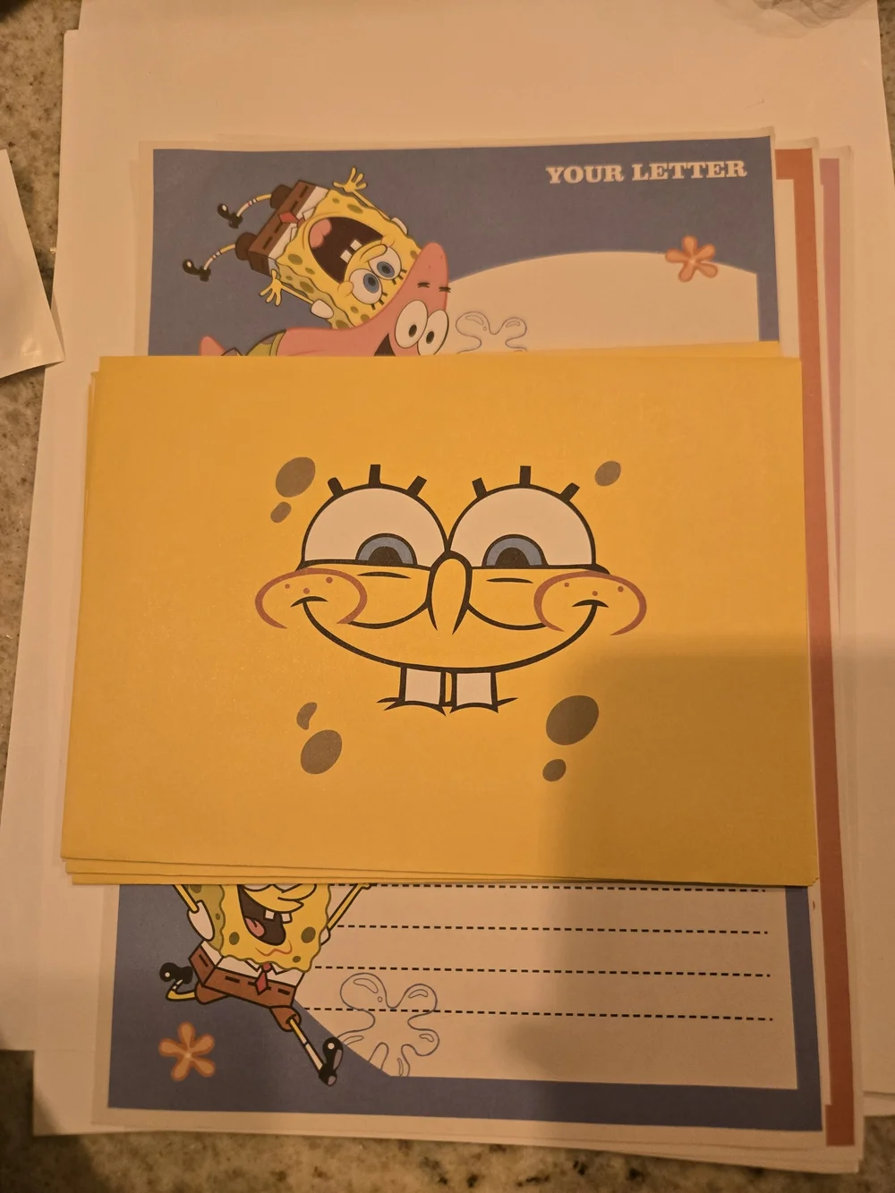 SpongeBob SquarePants Yellow Kids Stationery Set